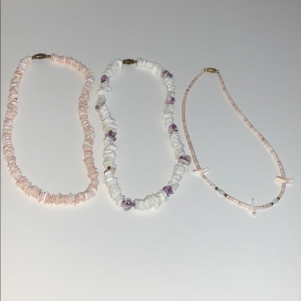 Shell Bead Necklaces Lot of 3